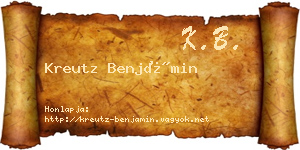 Kreutz Benjámin névjegykártya